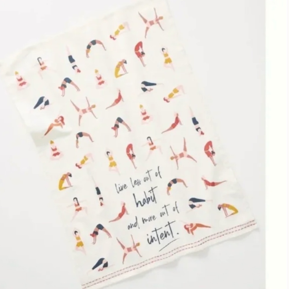 Yoga Pose Female Empower Feminist Boho Peasant Hipster Hippie Art Hip Dish Towel